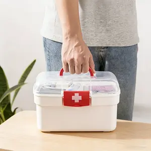 1 Pc Portable Medicine Storage Box Plastic – Clear Home Organizers with lid for easy access and secure storage. Space-saving design fits under bed, ideal for home and travel, perfect for organizing pills, first aid and medical supplies.