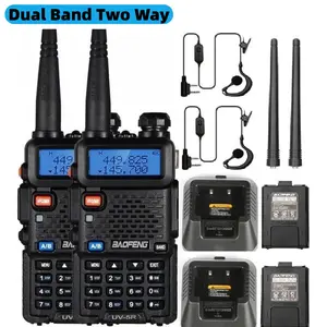 New Baofeng UV-5R Dual Band Two Way Radio Transceiver, USB Charging Long Range Supports CHIRP Portable Handheld Walkie Talkie, Wireless Electronic Gadgets, Digital Intercom, Compact, Device, Remote, Durable Handheld Ham Radio Transceiver