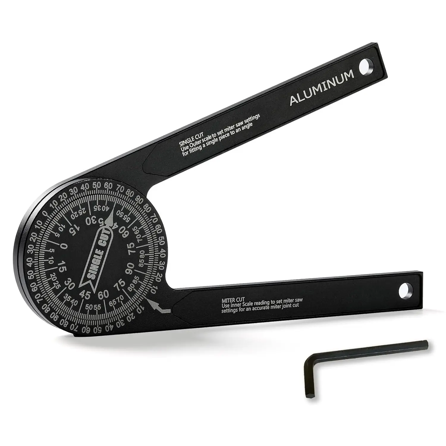 7-Inch O-Shaped Frame Miter Protractor, Upgraded High-Precision Angle Measuring Tool with Mini Wrench & Precision Lock, Ideal for Miter Cut, Crown Molding Tasks for Carpenters & DIY Enthusiasts