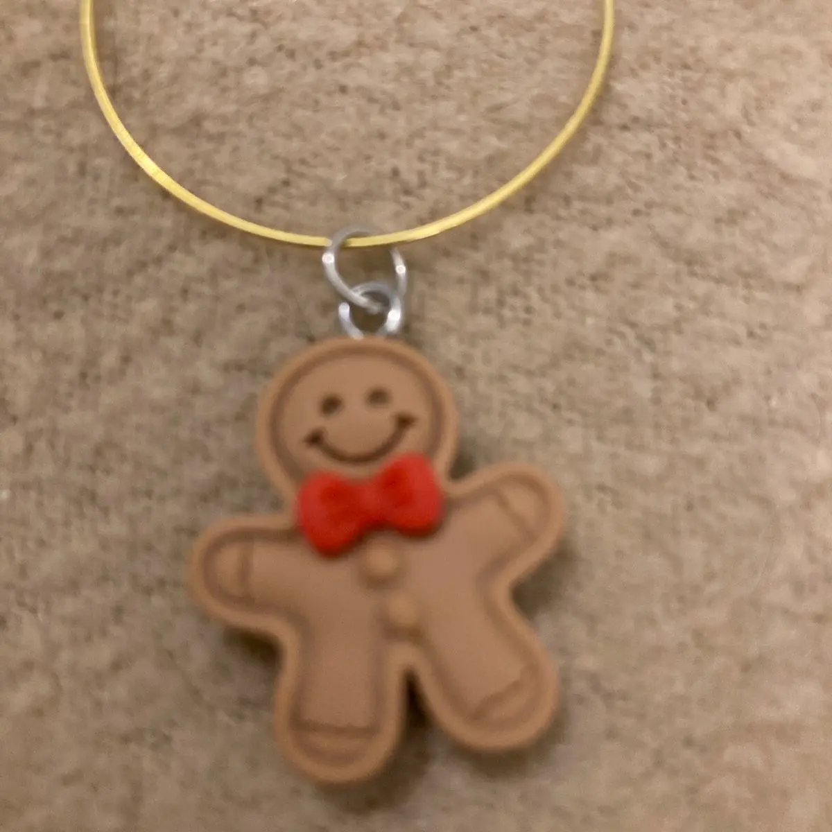 Gingerbread Man gold hoop earrings