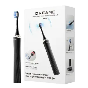 DREAME NB01 Electric Toothbrush, buttonless design, pick it up and brush, automatic speed adjustment, IPX7 waterproof, includes 6 replacement brush heads! Wireless charging base