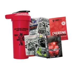Frontline Sample Bundle: 5 Preworkouts, 1 Creatine Gummie & Free Shaker - Operation Delirium, Gauntlet, Crucible Preworkout Drink Mix for Enhanced Performance & Focus