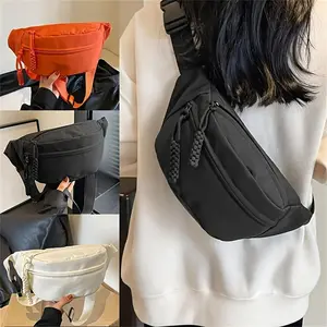 Unisex Casual Sports Fanny Pack Simple Fashionable Shoulder-Crossbody Bum Bag Durable Polyamide Material for Everyday Use