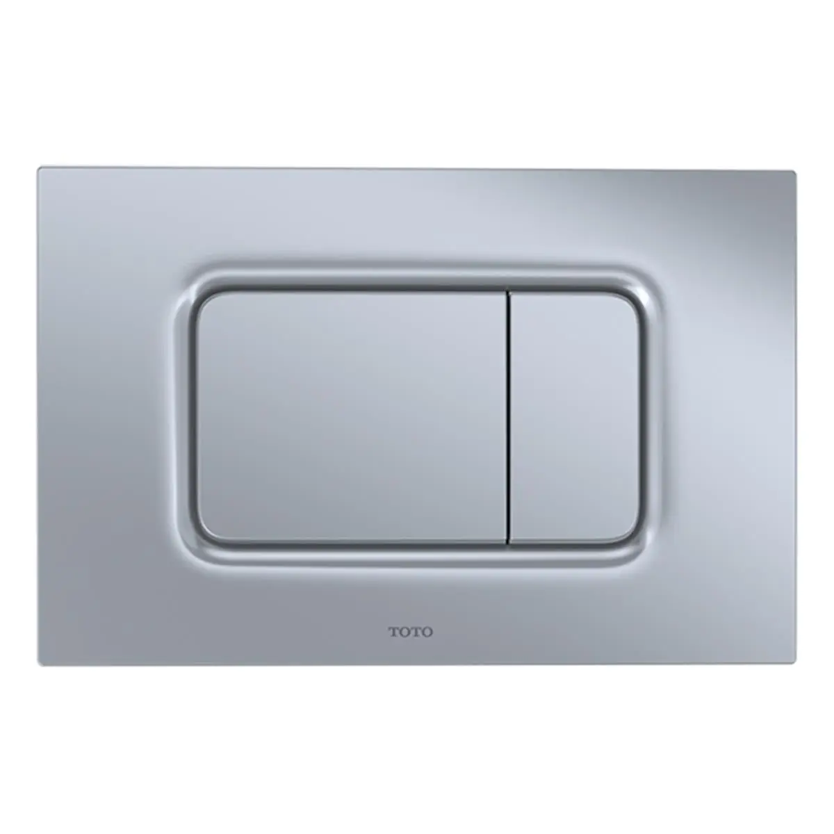 212 MAIN Toto YT920-MS In-Wall Mount Rectangle Push Plate, Basic Dual-Button Design, Matte Silver