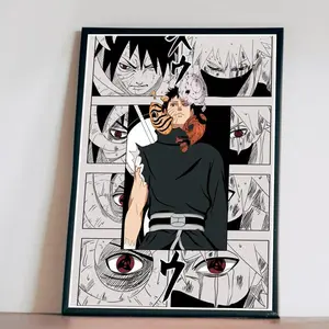 Anime Poster, Obito Inspired Manga Poster, Sharingan Eye Comic Panel Wall Art, Japanese Style Anime Print, Gift For Anime Fans