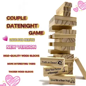 Block tower game for dating,Stacking-tower game for couple,Giftfor Friend,Best Game for Party.Valentine's Day fairy string light spanish version