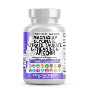 Clean Nutraceuticals Magnesium, Glycinate, Citrate Taurate, L-Theanine, Apigenin, Magnesium & More for Sleep Vitamin Dietary Supplement Capsules - Mag Genin