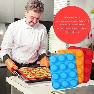 3 Pack Silicone Muffin Pan, Non Stick Baking Cupcake Pan, 12 Cavity Baking Mold, Oven Accessories, Baking Tools, Kitchen Gadgets, Kitchen Accessories