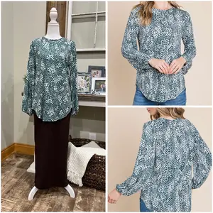 TL1741 Bombom Women's Stand Out Print Tunic in Teal
