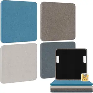 BUBOS 4 PCS Acoustic Panels 23.6''x23.6'', Sound Absorbing Panels for Wall, Decorative Fabric Soundproof Panels, Sound Deadening Panel for Studio, Office & Home Theater,Mistral