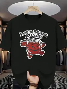 Kool-Aid Retro Print T-Shirt, Fun Humor Style Casual Short Sleeve, Perfect for Weird Daily Wear, Vintage Graphic Tee for All Seasons
