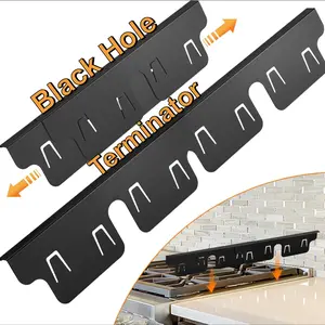 Retractable Stainless Steel Stove Gap Covers for Gas Range and Countertop (2 or 4 Pack)