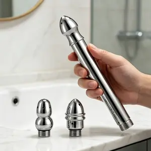 Handheld Shower Head for Home Bathroom, Metal Material, Compact Design, Easy Travel, Universal Interface, Ideal for Cleaning