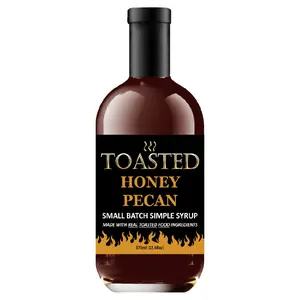 TOASTED Honey Pecan 375ml Small Batch Simple Syrup made w/ REAL TOASTED FOOD ingredients - created for Old Fashioneds, amazing in Craft Cocktails!