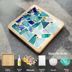 Handmade Diy Material Package Bamboo Creative Mosaic Coaster Pot Cushion Bottom Support Sticky Collage Student Kindergarten Toys