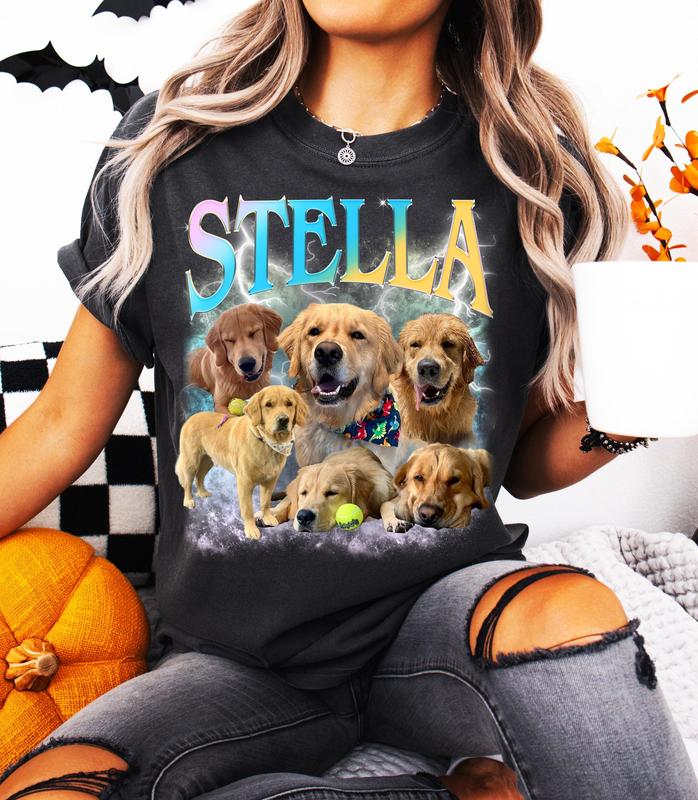 Custom Pet Shirt - Vintage Dog Shirt , Cat Shirt, Pet Memorial Gift,Personalized Pet Portrait Tee, Custom bootleg shirt