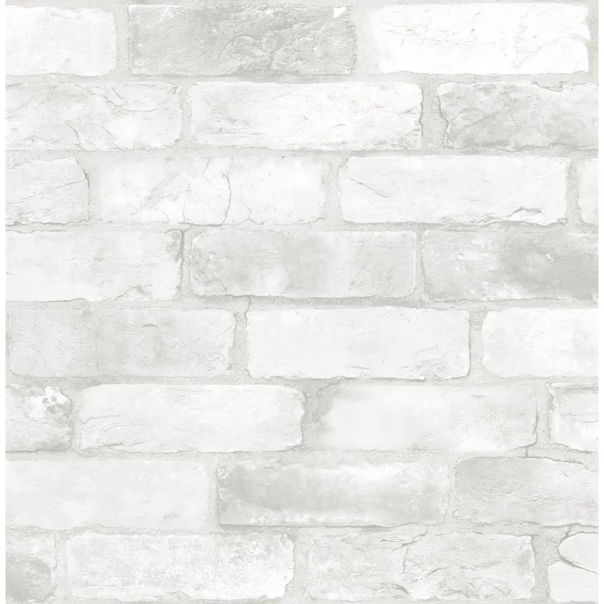 212 MAIN Loft White Brick Peel & Stick Wallpaper, NU2218 Raised Texture NuWallpaper with Easy Removal, 1 Roll for Indoor Home Decor Hanging Supplies, Indoor Use