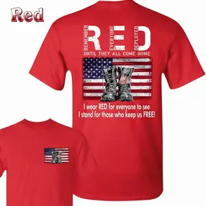 Patriotic Veteran Support T-Shirt, Military Tribute American Flag Tee, RED Friday Remember Everyone Deployed Shirt, 4th of July Independence Day Unisex Gift