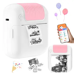 Mini Printer Portable Mini Sticker Printer Bluetooth Label Machine Sticker Printer Photo Printer for Journal Memos Photo Learning Inkless Sticker Printer Perfect for Receipts Study Notes Work Lists Memos Christmas Birthday Gift Thanksgiving Gift