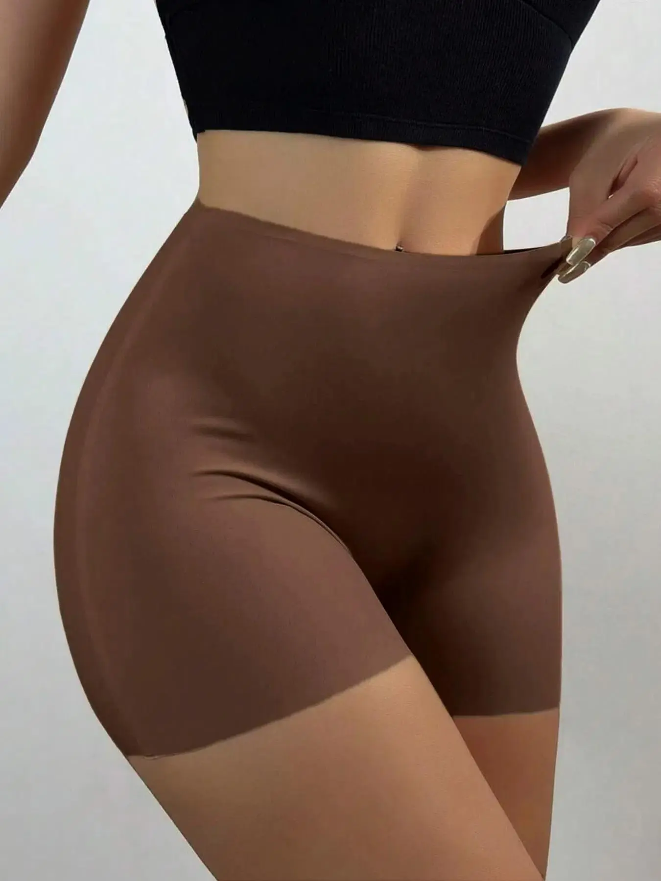 Women's Solid Color High Waist Boyshorts, Casual Comfy Breathable Panty for Daily Wear, Women's Underwear for All Seasons, Fashion Breathable Underwear, Casual Breathable Knicker, Breathable Comfy Panties