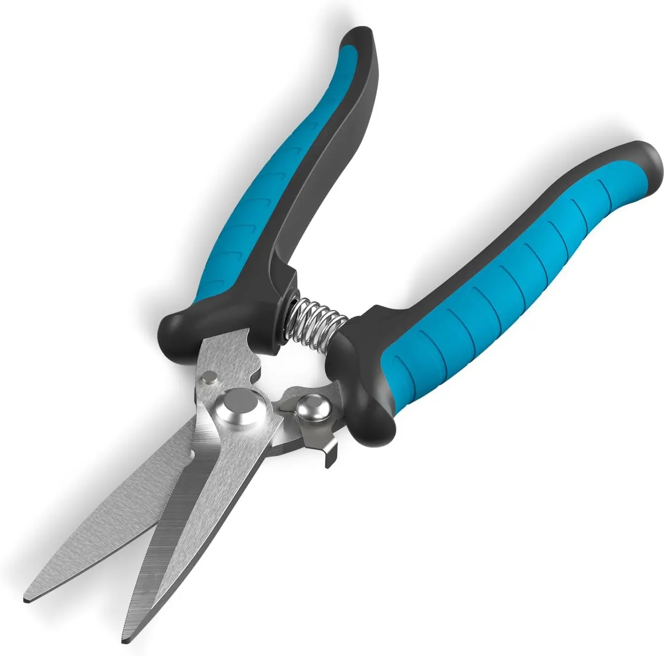 8" Duty Scissors & Tin - All Purpose Shears with Wire| Cut Sheet, Cable, Insulation, Carpet,| Ergonomic Electrician with Safety Lock