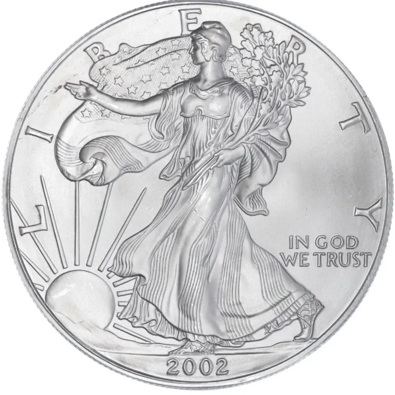 2002 Silver American Eagle in Mint Condition. 1oz Pure Silver