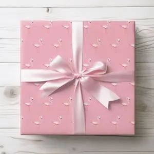 Chic Pink Tropical Flamingo Gift Wrap