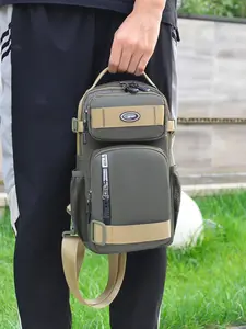 Men's Casual Large Capacity Durable Multi-pocket Chest Bag, Multi-functional Casual Outdoor Sports Climbing Travel Essentials Backpack, Sling Bag for Daily Used