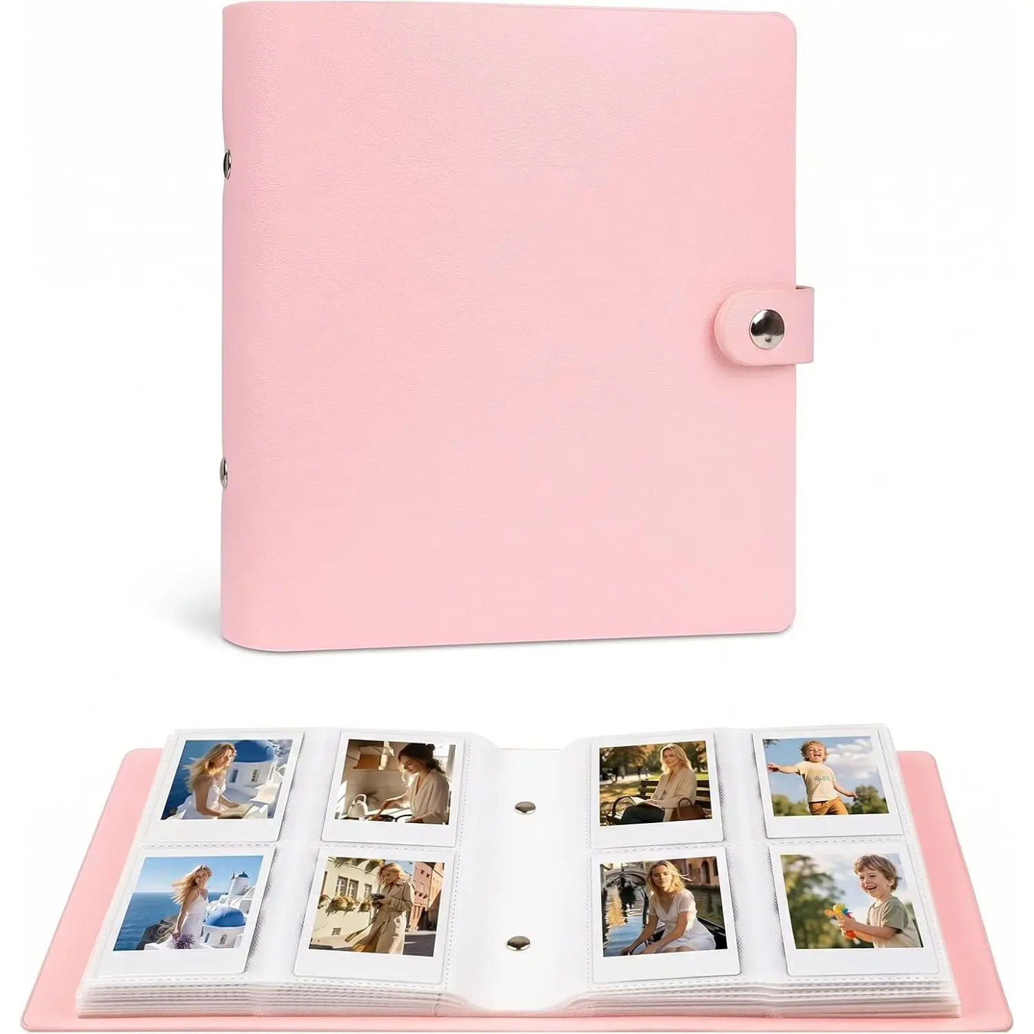 PU Leather 320-Pocket 2x3 Photo Album for Instax Mini LiPlay 12 11 9 8 40 41 99 Evo 7S Film Cameras - Unisex Scrapbooking Accessory with Transparent Accent, Christmas Thanksgiving Photography Collectibles Holder, Valentine's Day
