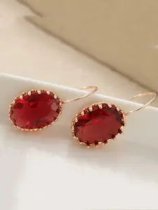 Classic Minimalist Women's Earrings, Elegant Minimalist Earrings, Rose Oval Synthetic Zirconia, Perfect for Holidays and Weddings, Stunning Gift Option