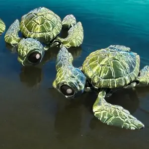 Sea turtle 3D printed articulated figure statue figurine