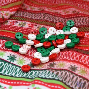 Round Christmas Mix 6mm 2-Hole Buttons