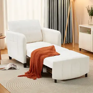 Sleeper Chair, 84" Extra Long Convertible Chair Bed, Pull Out & Single sectional Folding Sofa Bed, Sleeping Chair for Living Room, Small Space lounger bedroom living furniture  apartment couch adjustable backrest storage chaise reversible with Pillow lazy