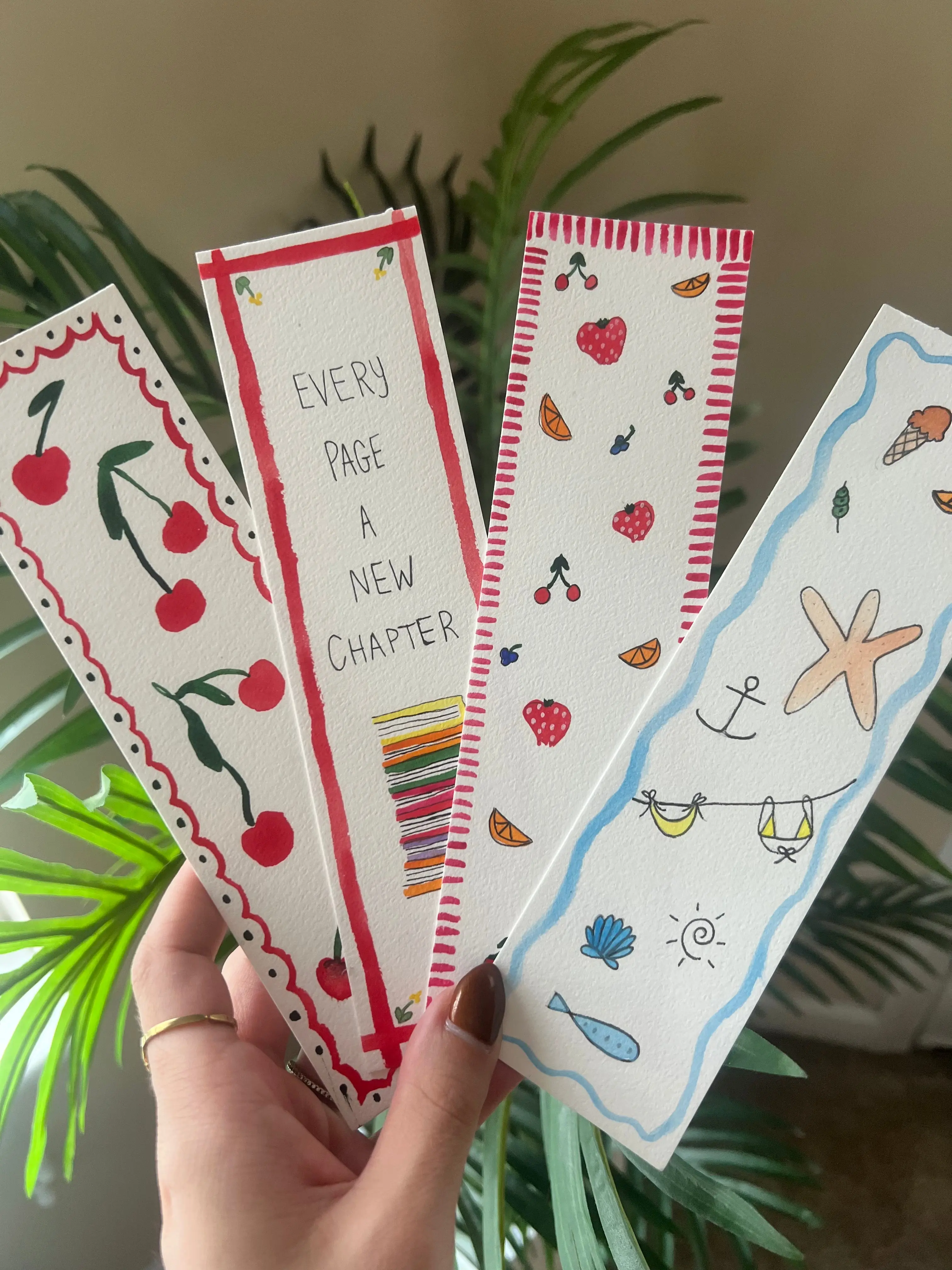 Handmade Watercolor Bookmarks