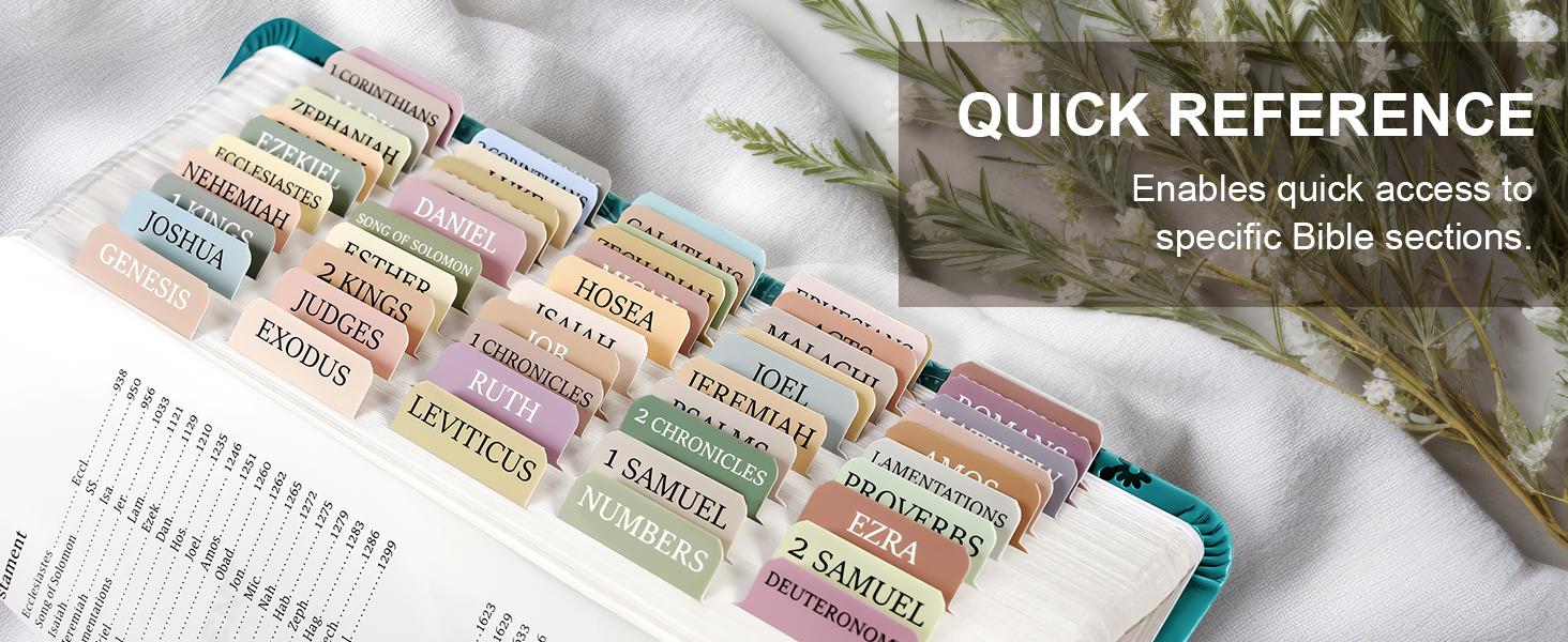 Pink Bible Tabs for Women & Men, Laminated Bible Tabs for Study Bible, Boho Theme Bible Tabs for Easy Navigation, Simplify Your Bible Reading Experience with Easy-to-Use Indexing Tabs