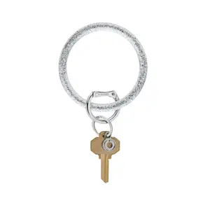 OVENTURE Resin Big O® Key Ring - Disco Ball Key Ring with Gold Key Clip Lightweight & Durable Sparkly Silver Glitter Resin Patented Locking Clasp