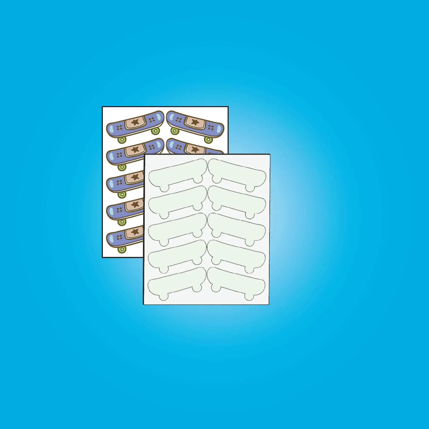 [10 - Pack] Skateboard - Sublimation Earring Blanks - Studs