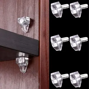 100pcs Transparent Pressboard Support Dividers Nails, for Cabinet, Wardrobe, Glass Panel, Durable & Secure Fastening Solution