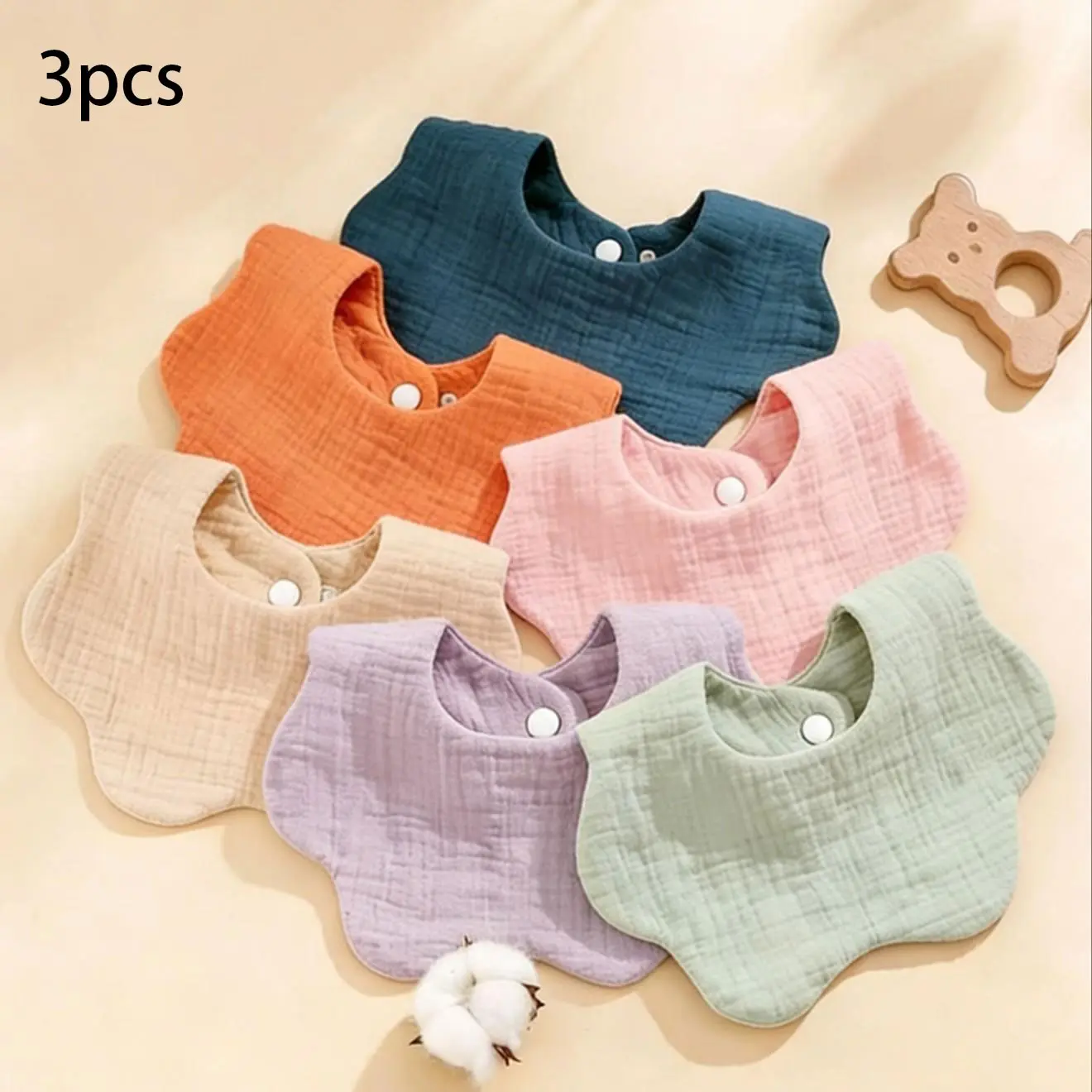 3pcs Baby Bibs Cloth Towel Set, Feeding Accessories, Soft Breathable Absorbent Design, Perfect Gift for Newborn Babies & Teething Infants