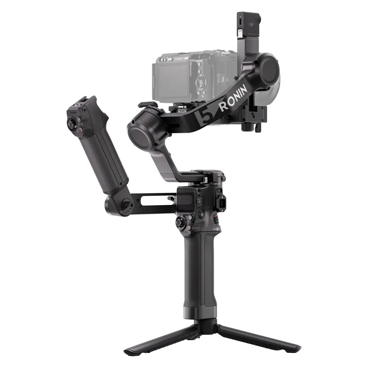 DJI RS 5 Gimbal Combo Kit with AI Tracking Module, Briefcase Handle, Bluetooth Connectivity, Adjustable Grip, Built-In Port, and Touchscreen Control