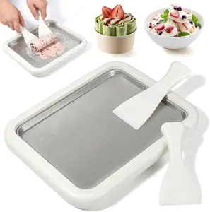Ready-to-Use Slushie Maker Kit - 2 Scrapers Included, Upgraded Food-Grade High-Quality Stainless Steel Cold Plate, No Electricity Needed, Ideal for Family Activities & Parent-Child DIY Bonding (Home & Party Supplies Gift)