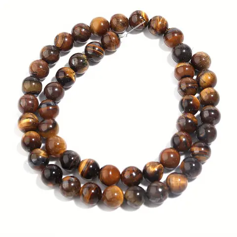 Natural Stone Beads Tiger Eye Round Loose Beads for Jewelry Making, 15 Inch String 4-10mm, Perfect Gift for Parents, Beaded Bracelets