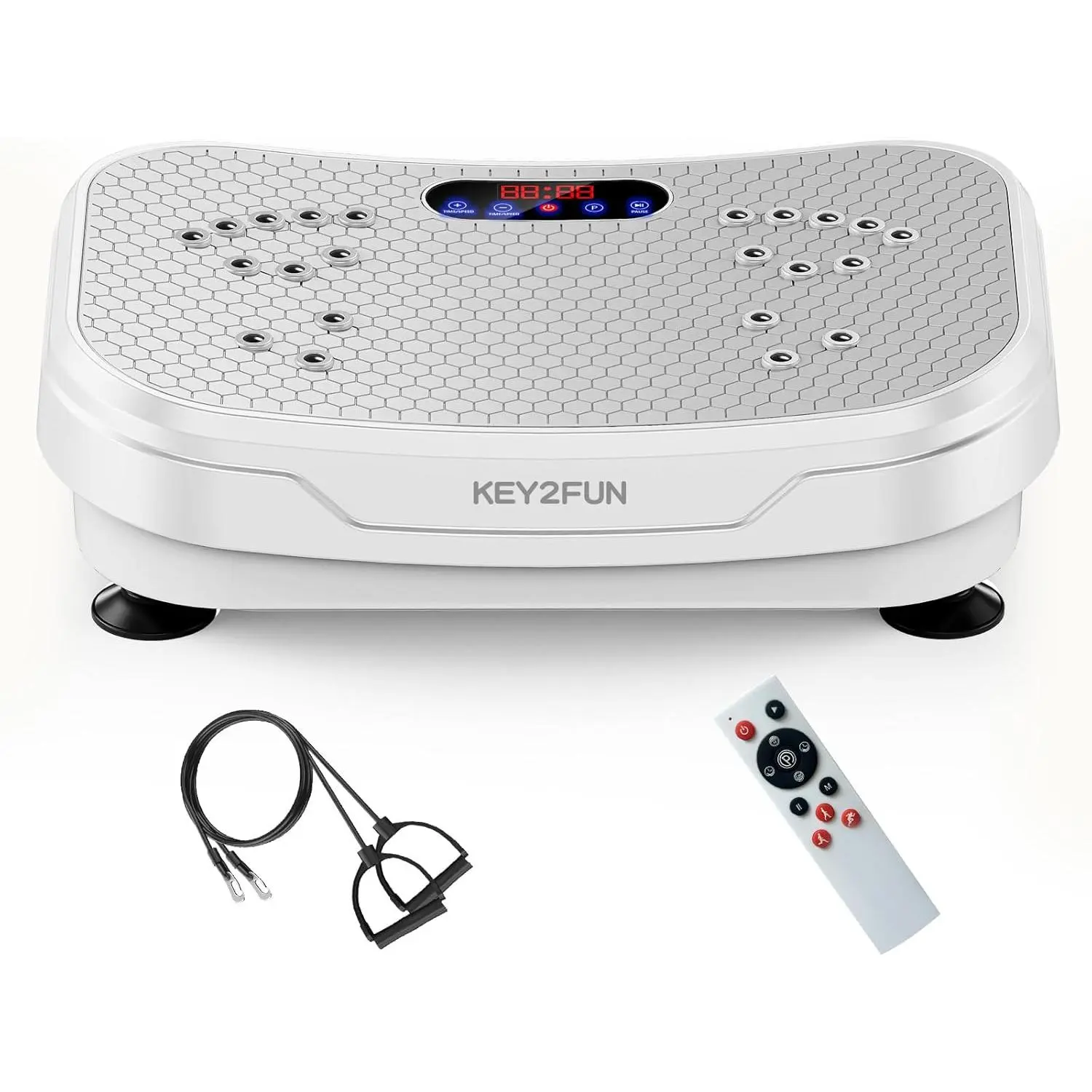 Vibration Plate Exercise Machine, 2025 Upgraded Vibration Plate for Lymphatic Drainage, Large-Size Vibrating Platforms with Resistance Bands, 330LBS Capacity Shake Board for Home Fitness