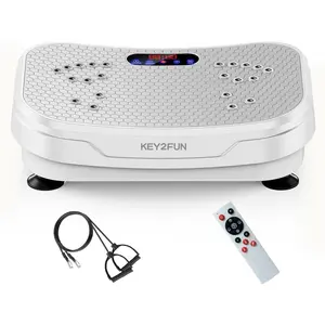 Vibration Plate Exercise Machine, 2025 Upgraded Vibration Plate for Lymphatic Drainage, Large-Size Vibrating Platforms with Resistance Bands, 330LBS Capacity Shake Board for Home Fitness