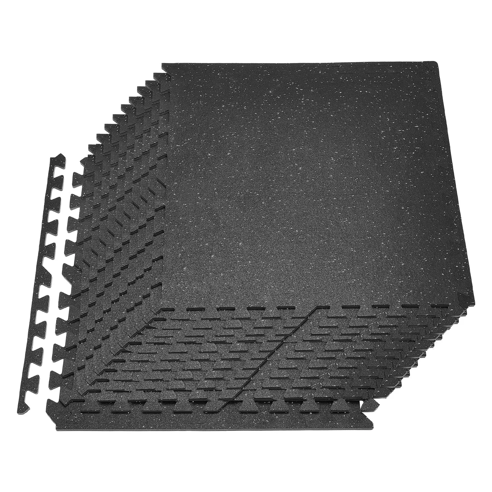 VEVOR Puzzle Exercise Mat, 24 PCS Fitness Equipment Mats, 24 x 24 x 0.4 in, High-Density EVA Foam Mats Set, Interlocking Rubber Soft Tiles, Protective Floor Padding with Gray Dots for Home Gym Office#BacktoSchool