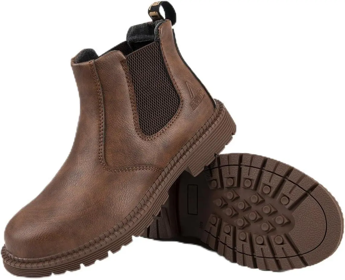 Mid-Top Steel Toe Work Boots, Puncture-Proof and Wear-Resistant, Comfortable Safety Footwear for Outdoor Work & Adventure, Work Safety Footwear