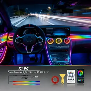 Skyly RGB Car Strobe Safety Lights with Remote, Holiday Gifts for Husbands, Interior Led Lights for Car Accessories for Women Men, Birthday Gifts for Men Him, APP Control with USB Port Music Sync Color Change Lights for Jeep Truck Decor, 12V