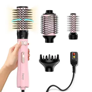 Farery Rotating Hot Air Spin Brush 1000W — 4-in-1 Volumizer & Styler for Damp Hair, Hold-to-Rotate Round Brush Hair Dryer Brush for Volume&Smooth