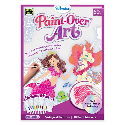 Skillmatics Paint-Over Art – Animals, Paint with Water Kit, Mess-Free Painting Activity, Magic Shine-Through Art & Craft Kit, Travel Toy & Creative Gift for Girls & Boys Ages 8, 9, 10 & Up