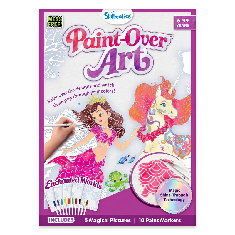 Skillmatics Paint-Over Art – Animals, Paint with Water Kit, Mess-Free Painting Activity, Magic Shine-Through Art & Craft Kit, Travel Toy & Creative Gift for Girls & Boys Ages 8, 9, 10 & Up